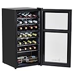 Winado 28-Bottle Dual Zone Compressor Wine Cooler, Freestanding Compact Mini Wine Fridge with Adjustable Temperature, Digital Control & Removable Shelves for Wine Storage - Image 3