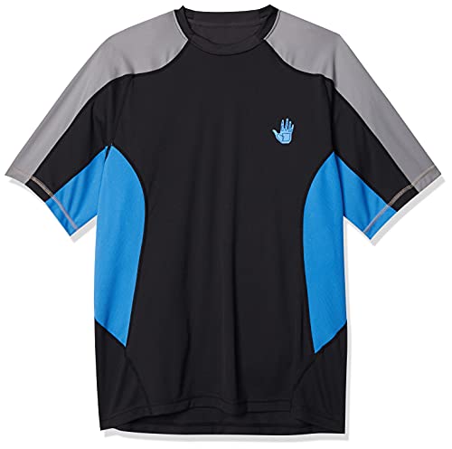 Body Glove Camisa de Manga Corta para Hombre, Ajuste Holgado, Azul Imperio, Negro, Talla S