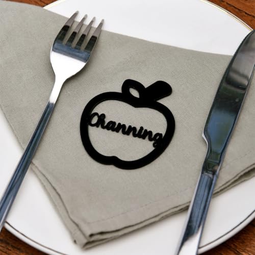 Cartes de lieu de mariage en forme de pomme pour placement de table
