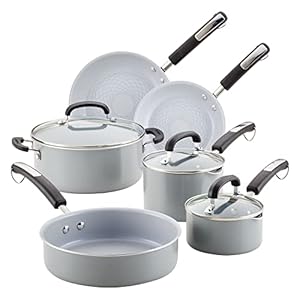 Farberware EcoAdvantage Ceramic Nonstick Cookware/Pots and Pans Set, 13 Piece – Gray
