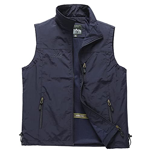 AnyuA Herren Anglerweste - Multifunktionale Arbeitsweste Mit Vielen Taschen