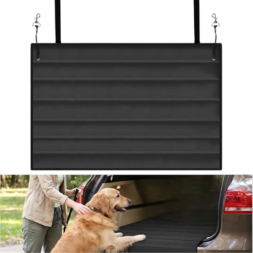 Rkixlix Protection de Coffre 96 x 64 cm, Tapis de Coffre Pliable pour Chiens, Noir, Protège les Pare-chocs des Rayures et de la Saleté Tapis Coffre Voitur...