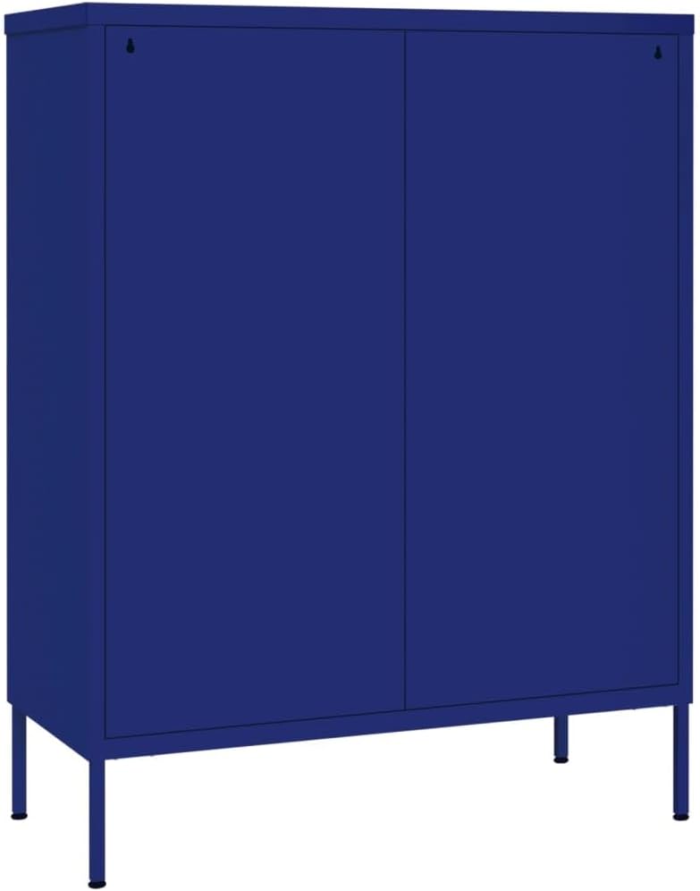 Navy Blue Steel Drawer Cabinet with Ball-Bearing Slides, 6 Spacious Drawers for Home Storage, Modern Furniture with Adjustable Feet and Sturdy Steel Build