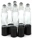 6, Clear, 10 ml Glass Roll-on Bottles with Stainless Steel Roller Balls - .5 ml Dropper included