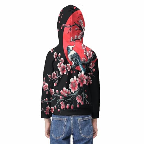 Sweat à capuche fleurs de cerisier pull 3D original : idée cadeau enfant - 6