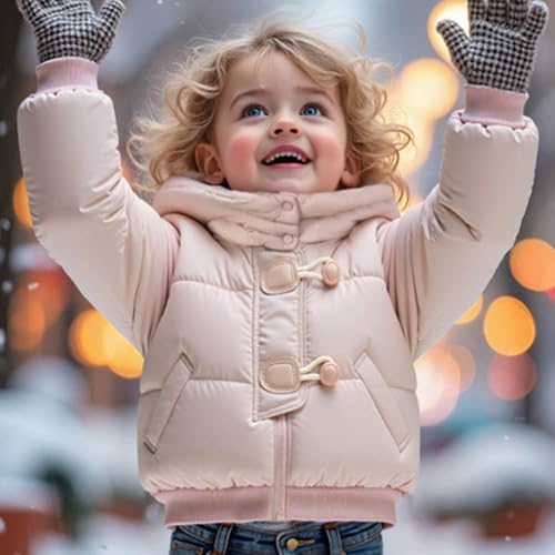 Xiaojmake Kids Boy Girl Winter Hoodie Down Coat Warm Puffer Jackets Toddler Hooded Full Zip Padded Coats Light Outwear 5-14T4