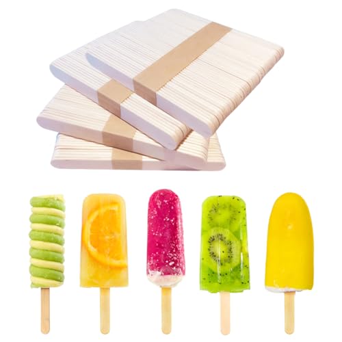 200PCS Depresores de Madera, Palitos de Paletas de Helado, Palitos de Madera Grande para Piruletas, para Manualidades, Palos de Helado, Artes y Trabajos Manuales