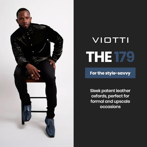 Image of Viotti 179, Casual Dress Oxford Shoes for Men, Satin Striped Lace-Ups, Men's Business Casual Leather & Satin Shoe, for All Formal Occasions