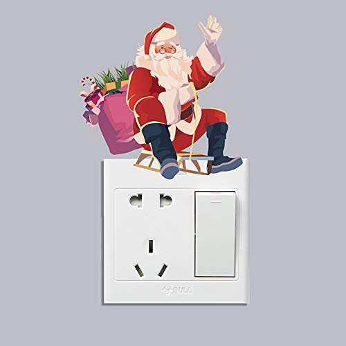 Pegatinas de interruptor de Navidad Kiddale sin residuos para decoración de dormitorio 5