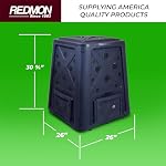 Redmon Outdoor Compost Bin with Lift Off Lid, 4-Door Access & Vent Holes, 65 Gallon, Black - Composting Bin Container for Kitchen Food Waste Recycling - Image 3