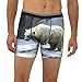 WBQLSL Men's Wet polar bear Printed Small Boxer Briefs - All-day Coolness and Comfort, Long Size (S-2XL) Black