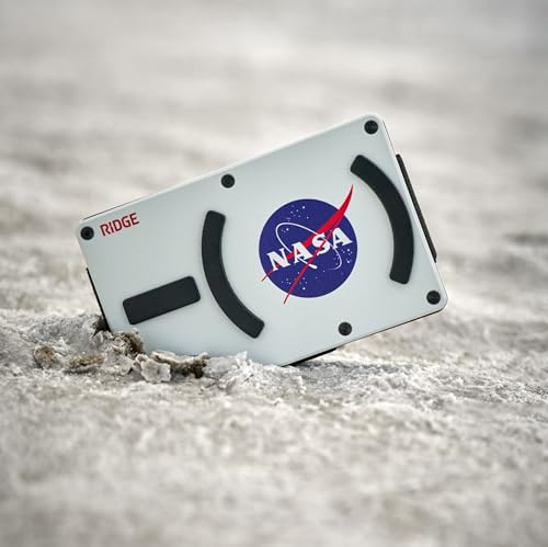 Ridge Wallets for Men Compatible with Magsafe - Slim Minimalist Compact Wallet and Card Holder, RFID Protected Front Pocket Wallets for Men with Integrated Cash Strap (Nasa)2