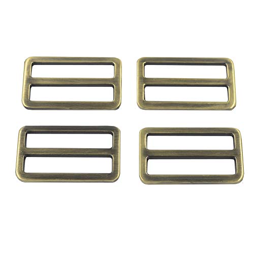Dgol 10Pcs 1-1/2 Inch Slider Webbing Strap Tri Glide Buckles Zinc Alloy Tri-Glide Buttons Fasteners (Bronze) #TOP2