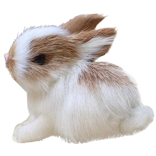 Muzrunq Lapin en Peluche, Mini Animaux en Peluche réalistes 5, 9 x 7, 9 x 5, 1 cm, Lapins en Mignons et réalistes, modèle de Simulation de Lapin Pâques, Anniversaire pour Enfants
