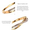 Vbvbip 18K Gold Plated 316L Stainless Steel Bracelets Bangle Collection - 12 Unique Designs + Matching Diamond-Accent Titanium Steel Chain, Gift for Women #3