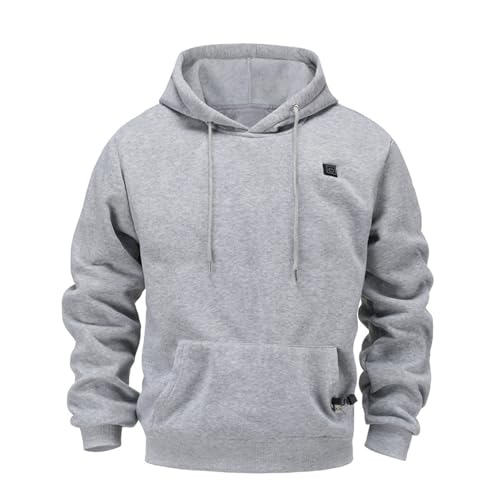 Ymosrh Men's Heated Hoodies Unisex Hooded Sweatshirt Pullover Long Sleeve Warm USB Outdoor Winter Sweatshirts, M-5XL