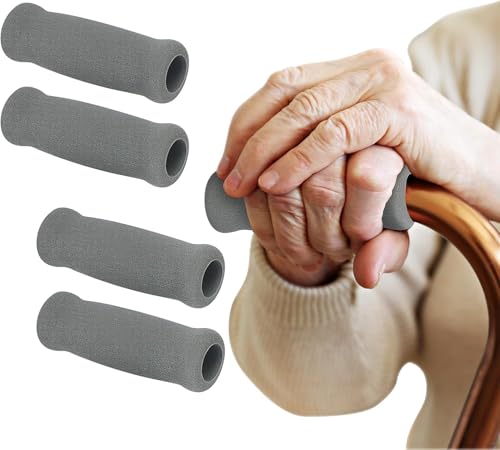 ‌supregear Cane Crips - 4-Pack Non-Slip Replacement Foam Handles for Walking/Offset Canes & Bicycle Handlebars, 4.5"x1"x1" (11.5x2.5x2.5 cm), Soft & Durable Grip Covers