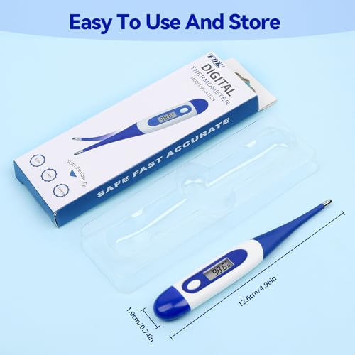 FDK Digital Thermometers for Adults Kids, Fast Accurate & Safe Baby Thermometer for Oral, Medical Grade Temperature, Easy-to-Read Digital Display