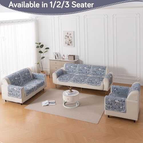 Image of HOKIPO HeavenHue Sofa Cover 2 Seater for Seat & Back, Frosted Petals
