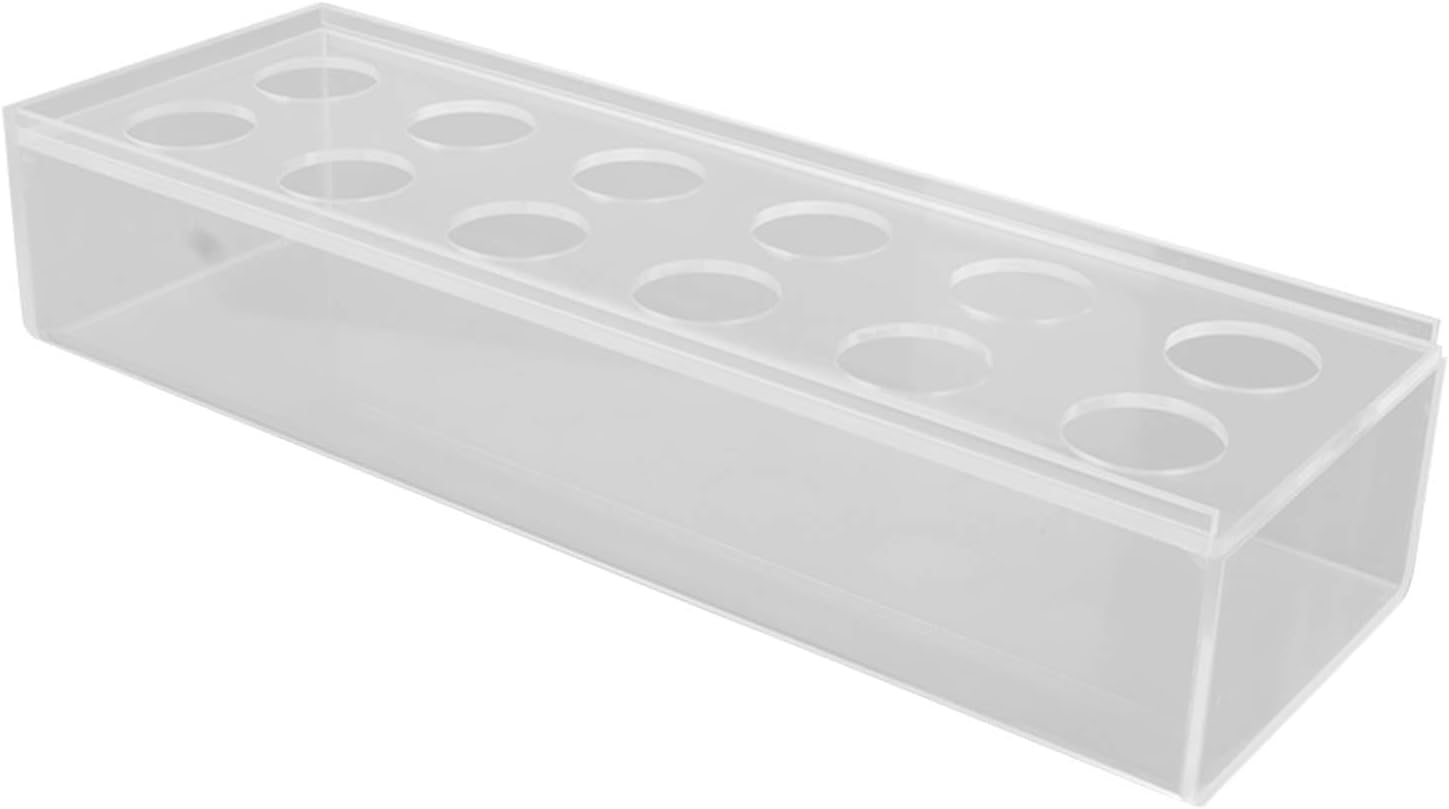 Clear Acrylic Flower Vase, Rectangular Decorative Photo Prop Vase with Multi Holes for Wedding Home Dining Table Centerpiece Display (30cm)