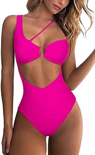 ESONLAR Women’s Sexy Swimsuit Front/Back Cutout Ring Detail Ruched One Piece Bathing Suit ESONLAR Women’s Sexy Swimsuit Front/Back Cutout Ring Detail Ruched One Piece Bathing Suit