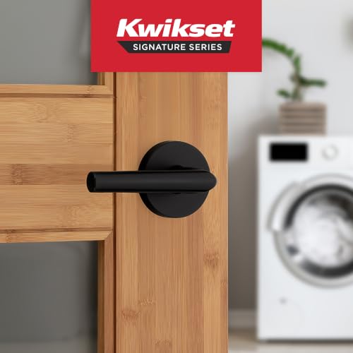 Kwikset Milan Passage Door Handle for Hallway and Closet Doors, Matte Black - image 2