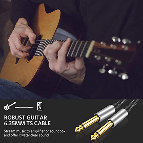 Image of ECOMISTIQ6.35mm Instrument Cable Unbalanced Jack Guitar Patch Cords for Speaker 1M