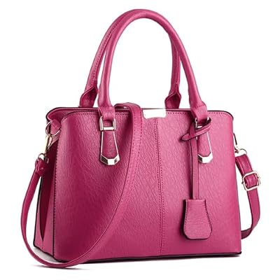 Pahajim Borsa Donna Tracolla in Pelle PU Modello Rigido a Mano Borse a Spalla Elegante per Lavoro, Shopping e Viaggi(Fucsia)