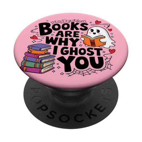Cute Ghost Bookish Book Lover Reading PopSockets PopGrip Adesivo