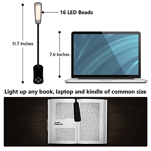 Gemaha Book Light With 16 Leds, Rechargeable Reading Lights For Books In Bed, 180° Adjustable Clip On Light, Light Up To 70 Hours, 24 Dimming Modes, Perfect Gifts For Mom, Dad, Kids And Book Lovers #TOP7