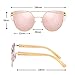 WISH CLUB Bamboo Wood Polarized Cat Eye Sunglasses for Women and Men（Pink）