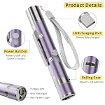 Cat Toy, Distinctive Purple Painted Metal Casing with Paw Print Design, USB Rechargeable, 3 Light Modes & 5 Adjustable Patterns,Interactive Chase Toy for Indoor Cat & Dog & Bird Training & Exercise - Image 2