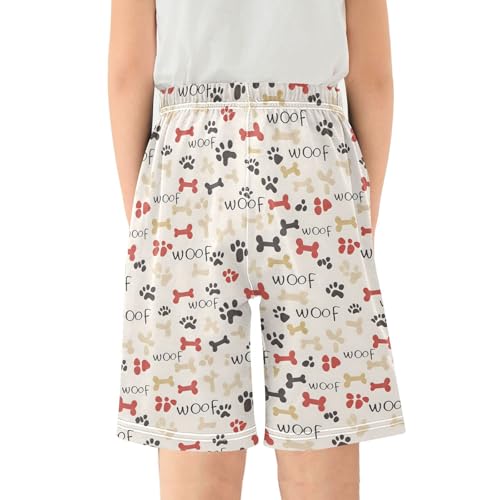 ALAZA Cute Dog Paw Print Bone Pajama Shorts Sleep Shorts Pant Lounge Pajama Bottoms Elastic Waist with Pockets2