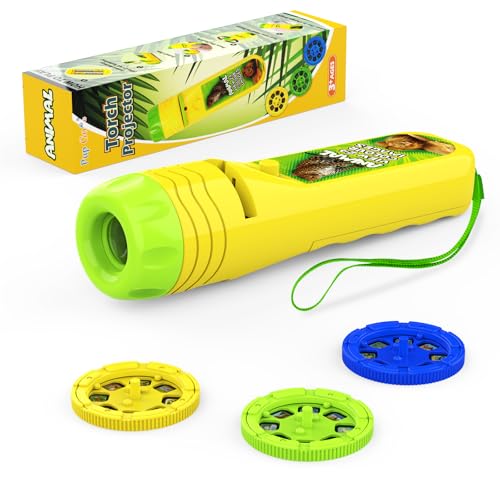 Image of Pup Go 2 in 1 Dinosaur & Animal Torch and Projector Toy for Kids Ages 3 4 5 6 7 Years Old, Educational Learning Toys with 6 Discs 48 Images, Bedtime Night Light for Boys Girls Children (Dino+Animal)