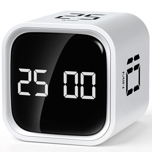 Design innovativo con sensore di gravità: Questo timer funziona tramite sensore di gravità. Devi solo ruotare il cubo per avviare, mettere in pausa o ripristinare il conto alla rovescia. Per la modalità di gravità, i tempi sono già preimpostati a 5, 25, 10 e 50 minuti – per una gestione del tempo intuitiva e flessibile. Il funzionamento è semplicissimo. Il nostro pacchetto include anche una guida illustrativa che consente un avvio rapido.