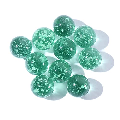 10 bolas de cristal luminosas, máquina de pinball de 12 mm, canicas pequeñas de ganado, canicas de vidrio, bola que rebota, decoración de peceras, máquina de pinball (verde oscuro)