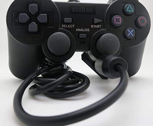 Nexilux Ps2 Controller For Sony Playstation 2 & Ps1 / Psone , Black #TOP4