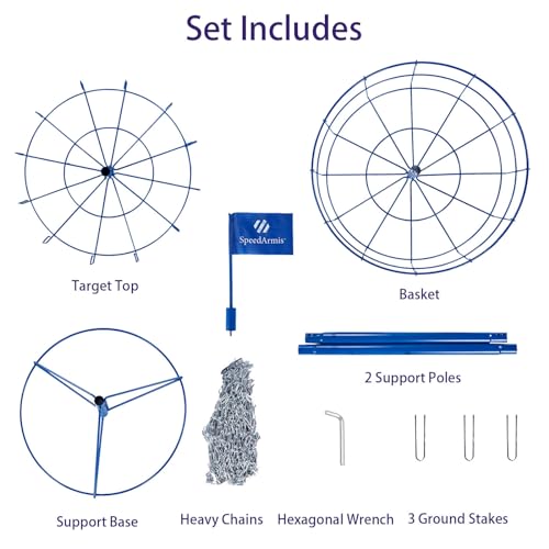 SpeedArmis Disc Golf Basket Targets - Portable Golf Baskets with Heavy Duty 12 Double Steel Chains, Professional Disk Golf Basket - Thumbnail 7