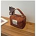 ZGHQHCDRH Cute Corduroy Mini Tote Bag with Bear Patch, Compact Zippered Handbag for Women, Fashionable Casual Carry-All Pouch (Brown)