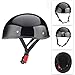 Medio Cara Vintage Motocicleta Casco Cafe Racer Scooter Cruiser Chopper Mate Negro...