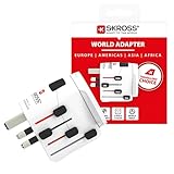 SKROSS - 1.103180 - Prolight - Set mit 2 universellen Reiseadaptern | Von und nach 250 Ländern – Spannung und Leistung: 100 V – 630 W / 250 V – 1575 W – Anti-Elektroschock-Schutz