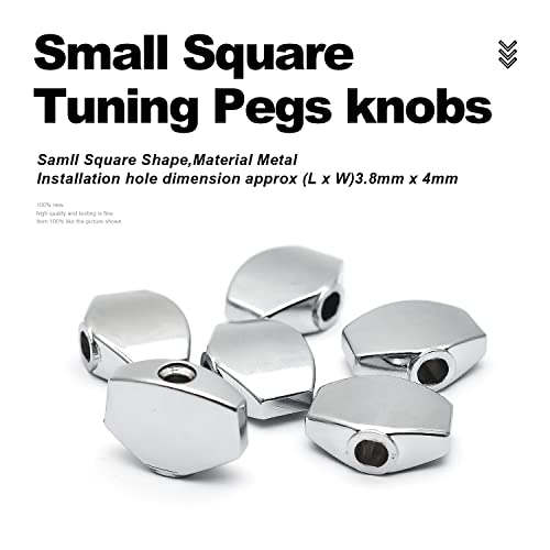 Maxcheer 6Pcs Metal Small Square Shape Guitar Tuning Peg Tuners Machine Handle Replacemen Buttons Tip #TOP1