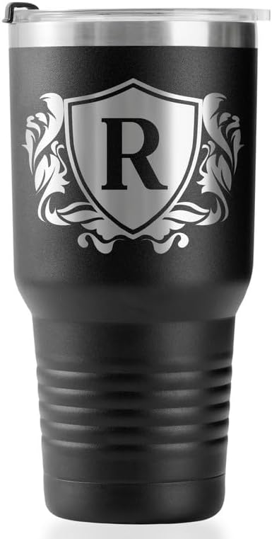 Onebttl Personalized Gifts for Men with Initials, Monogrammed Travel Tumbler for Him, Custom Coffee Cups, Unique Birthday Christmas Gifts for Men who Have Everything, Black, 30oz, R - Image 4