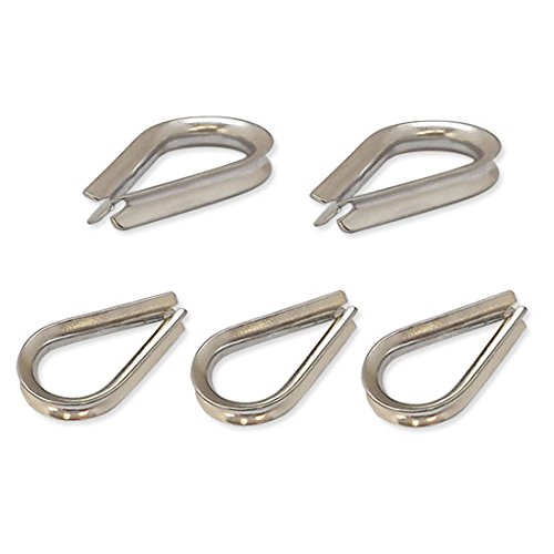 10 PC 1/4 Stainless Steel 316 Wire Rope Thimble Commercial Light Duty