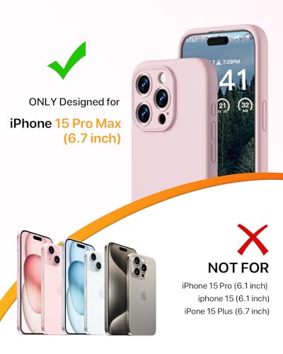 Image of GOODVISH 3-in-1 Silicone Case for iPhone 15 Pro Max, with 2 Screen Protectors, Upgraded Camera Protection, Soft Microfibre Lining Mobile Phone Case, Scratch-Resistant, Shockproof Protective Case for