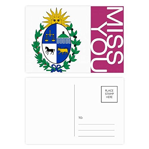 Carte postale Uruguay lot de 20 format 14x10 cm souvenirs d'Amérique du Sud multicolores