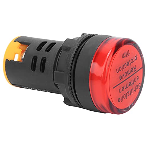 aqxreight 10 Uds. Luz Indicadora de Potencia LED BERM PC Carcasa Retardante de Llama 22mm de Diámetro 220V AD16-22D/S Utiliza un Chip Luminoso de Color Brillante que Indica y Amarillo Azul que (rojo)