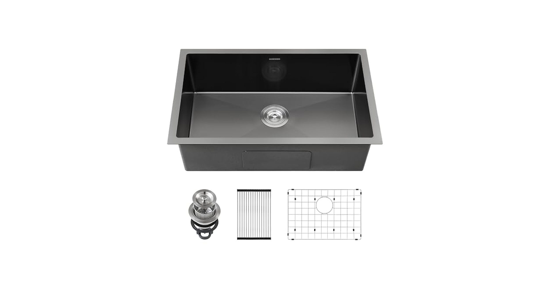 33-inch Black Kitchen Sink Undermount - SINKVINE 33 x 19