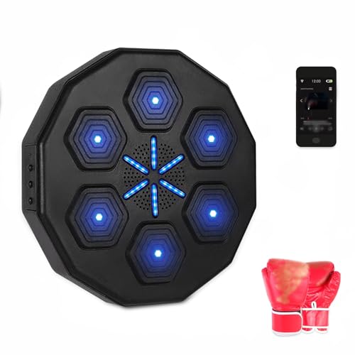 YTTL Electronic Smart Music Boxing Machine,Wall Mount Bluetooth Boxing Training Punching Equipment for Training Indoor Home,Suitable for Kids and Adults (Black)