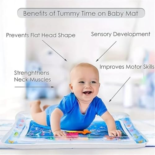 Image of Mashes Baby Water Play Mat Toy Inflatable Tummy Time Leak-Proof||Fun Activity Play Center Indoor & Outdoor for Babies, Infants & Toddlers, 3 to 12 Months (Octopus, Multicolor, Pack of 1)(Square)